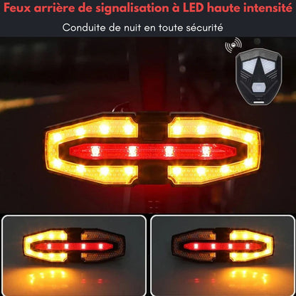 Feu arrière clignotant vélo – Télécommande sans fil & visibilité renforcée | Lumivelo™