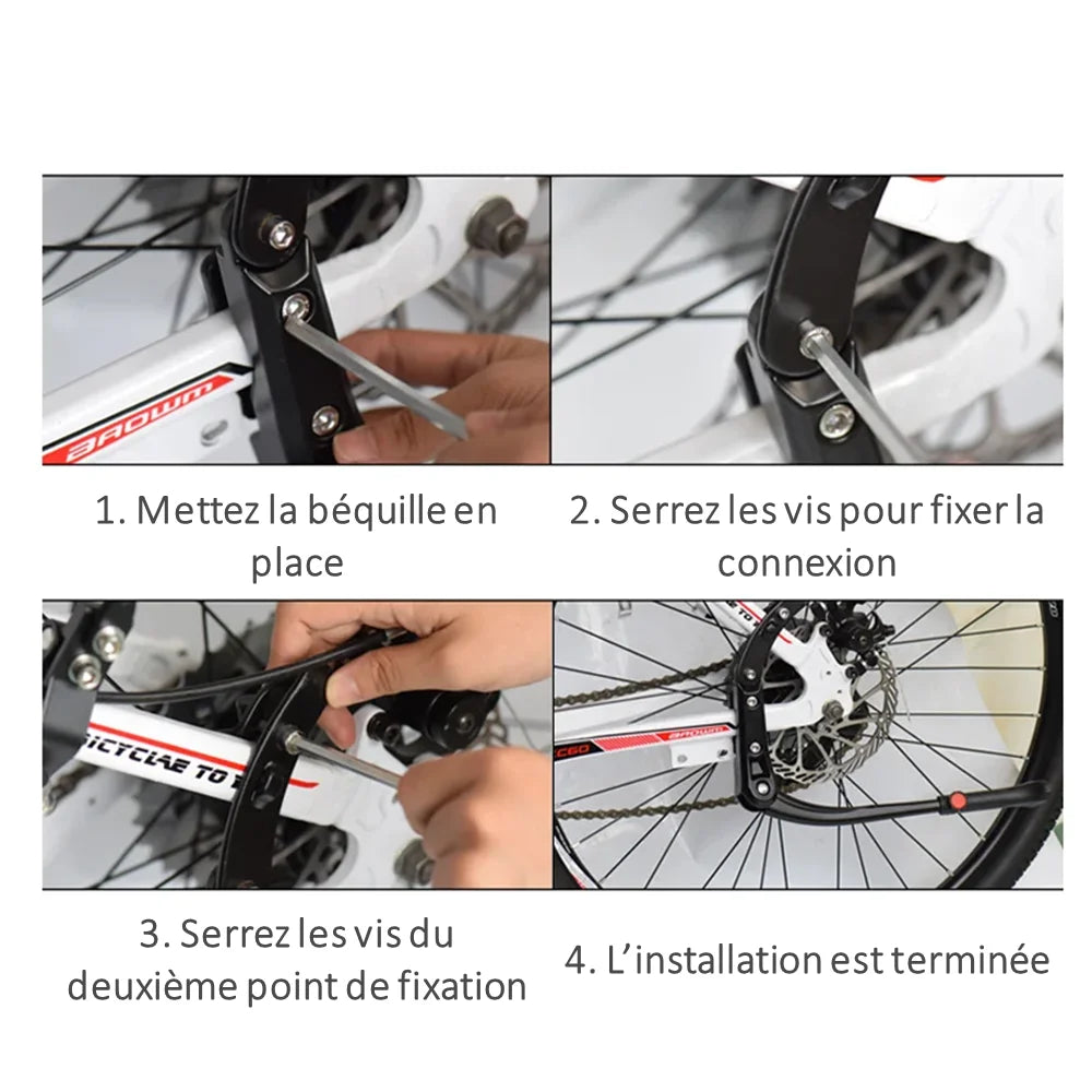 Béquille de vélo à Double Point - cyclonix.fr