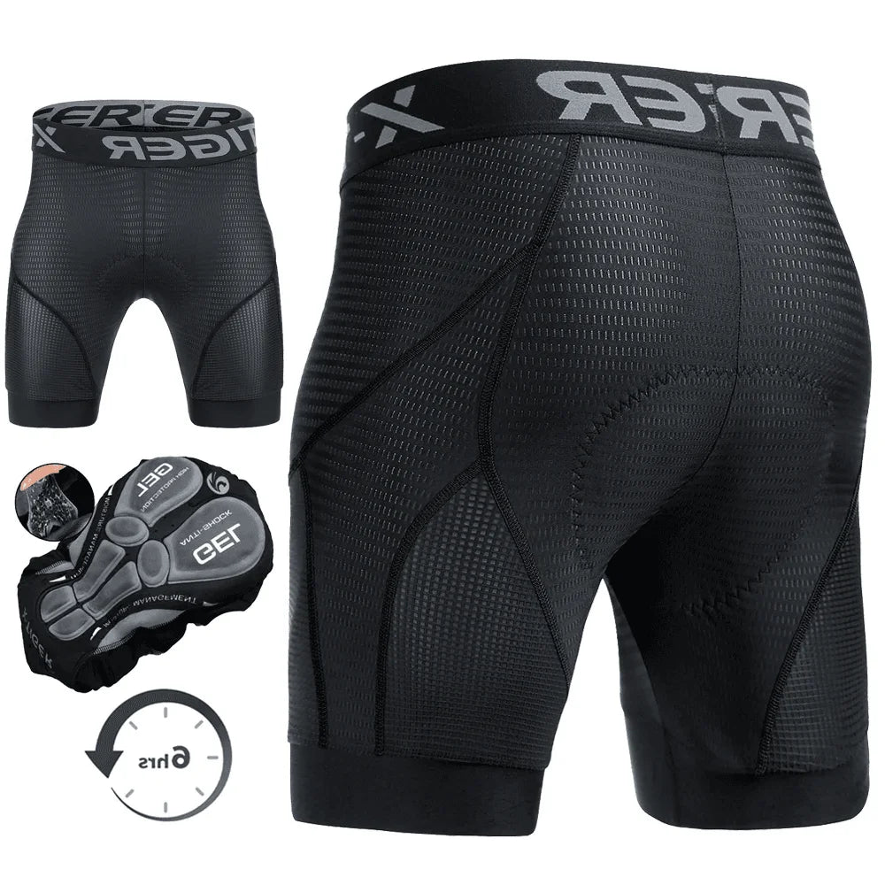 KEMALOCE Pantalon de cyclisme pour hommes, à séchage rapide, noir/gris KEMALOCE Pantalon de cyclisme pour hommes, à séchage rapide, noir/gris